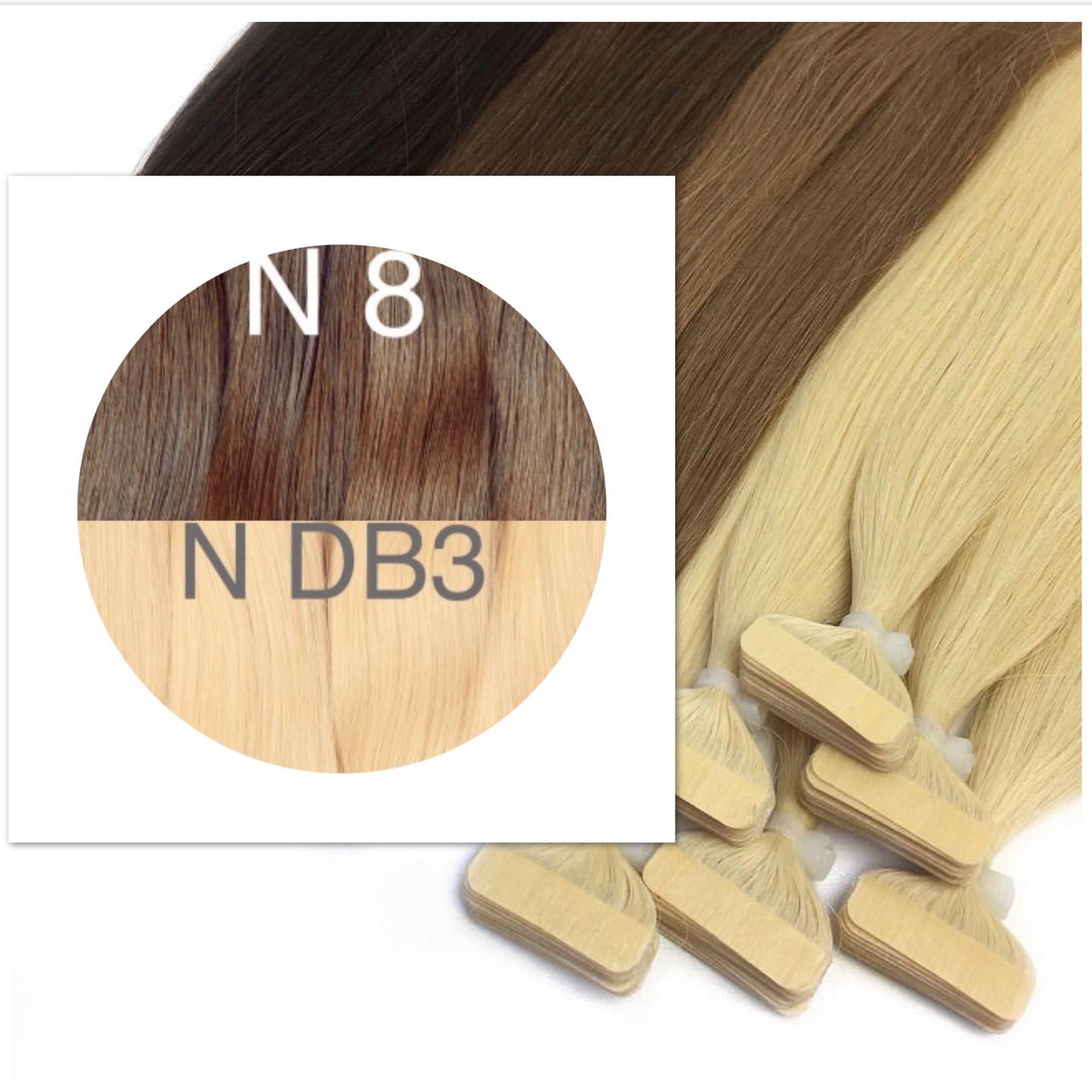Tapes ombre Color 8 and DB3 GVA hair - GVA hair