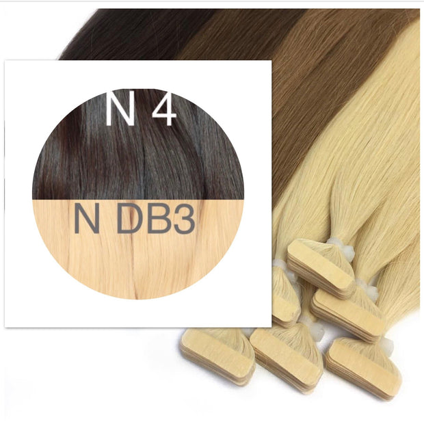 Tapes ombre Color 4 and DB3 GVA hair - GVA hair
