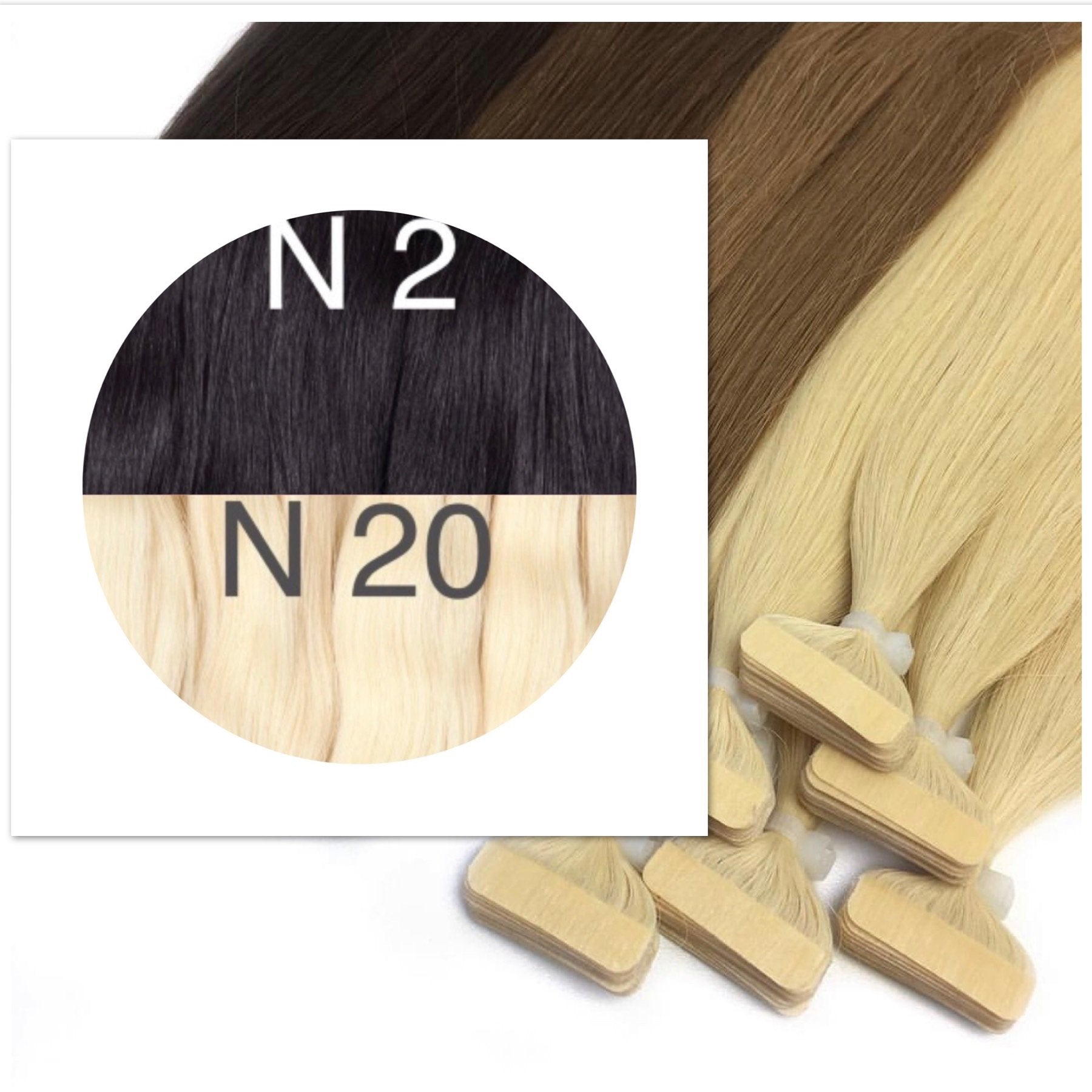 Tapes ombre Color 2 and 20 GVA hair - GVA hair