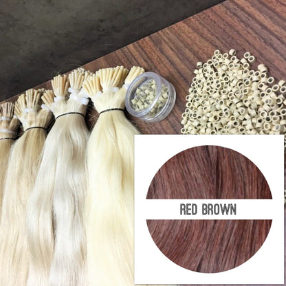 Micro links Colors RED BROWN_Retail price - GVA hair