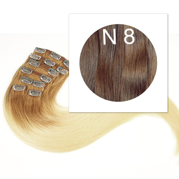 Clips 7 part Colors BLACK AND DARK BROWN - GVA hair