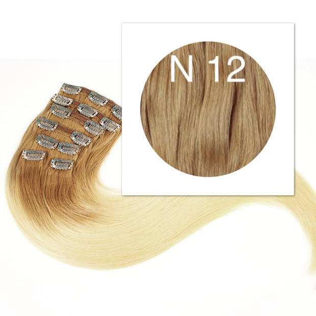 Clips 7 part Colors LIGHT BROWN - GVA hair