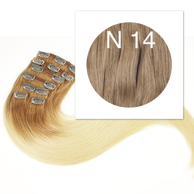 Clips 7 part Colors LIGHT BROWN - GVA hair