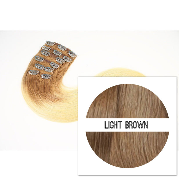Clips 2 part Colors LIGHT BROWN_Retail price - GVA hair